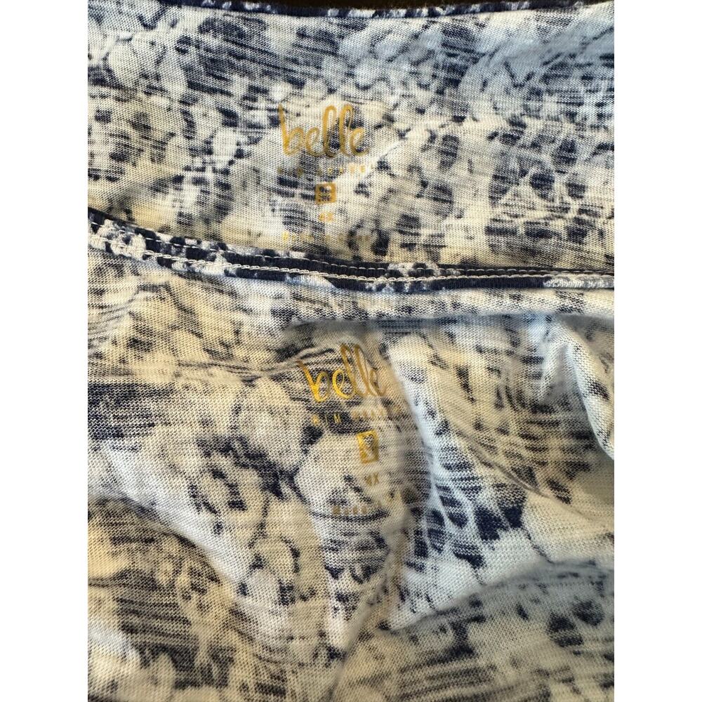 Belle Kim Gravel Printed Slub Knit Shrug and Tank Set Indigo Snake Plus Size 4X - Picture 12 of 16